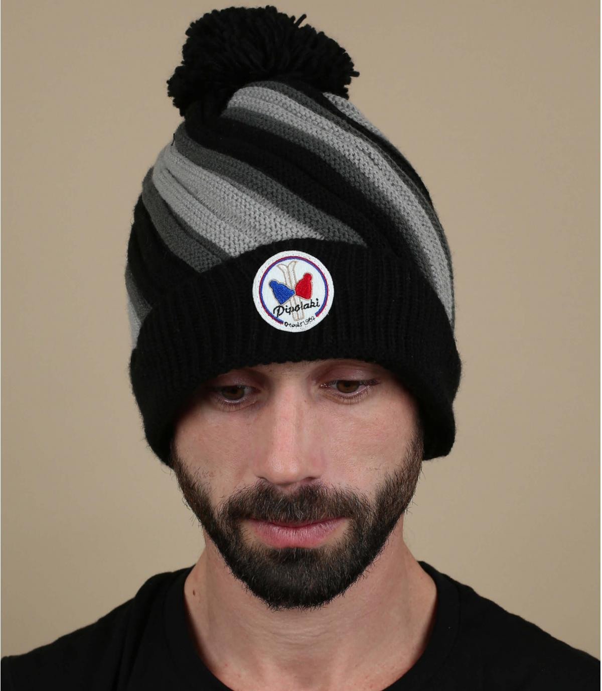 gorro rayas negro Algo black gorro rayas negro Algo black